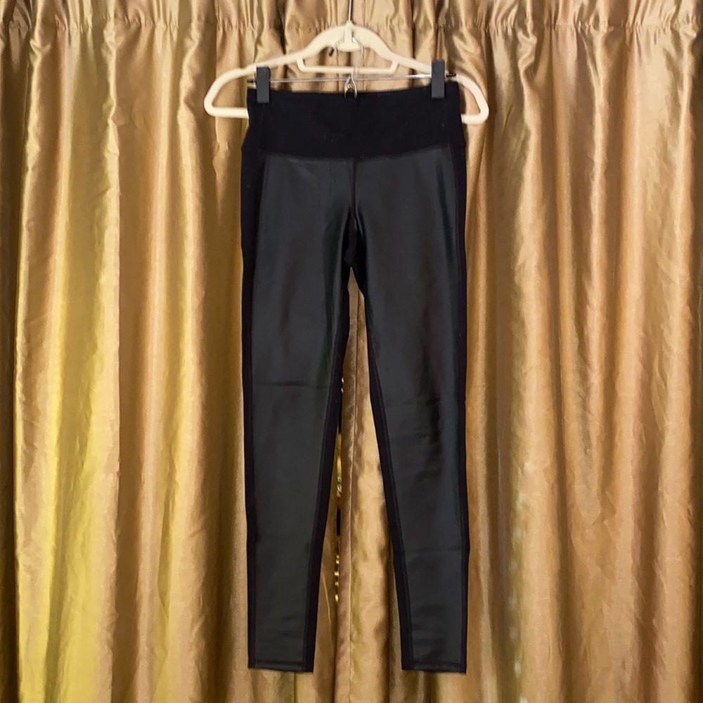 Athleta • Faux Leather Front Panel Leggings